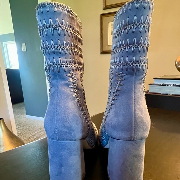 Jeffrey Campbell Denim Blue Heeled Boots - Picture 3 of 4